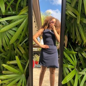 Michael Kors Navy Blue Side Zip Dress